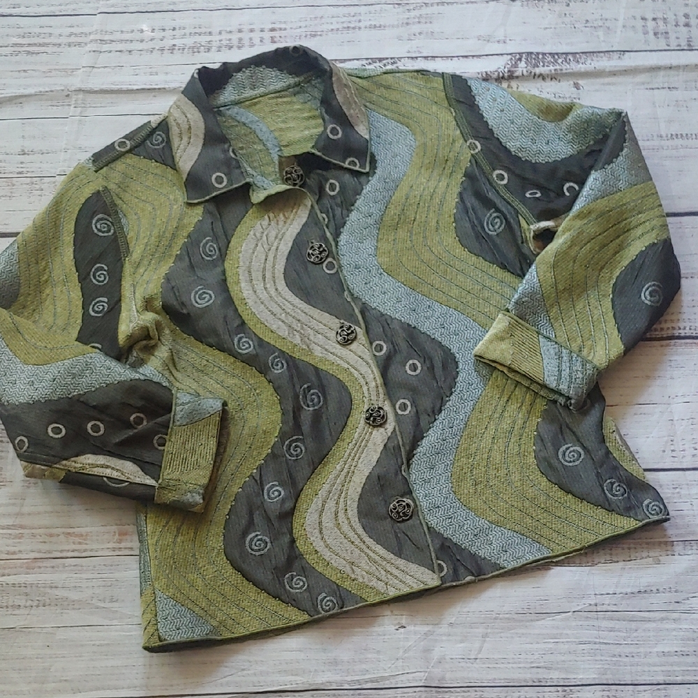 Winding River Art To Wear Jacket With Layering Tee